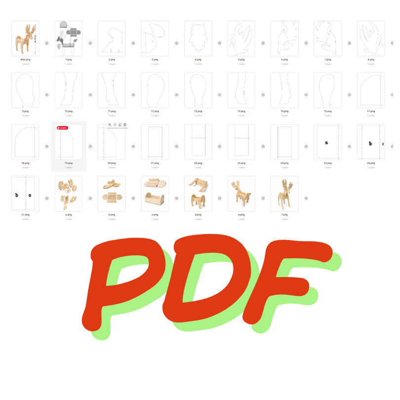 Wooden Deer Garden Planter Box Scroll Saw Pattern: 2 Sizes (PDF, SVG, DXF)