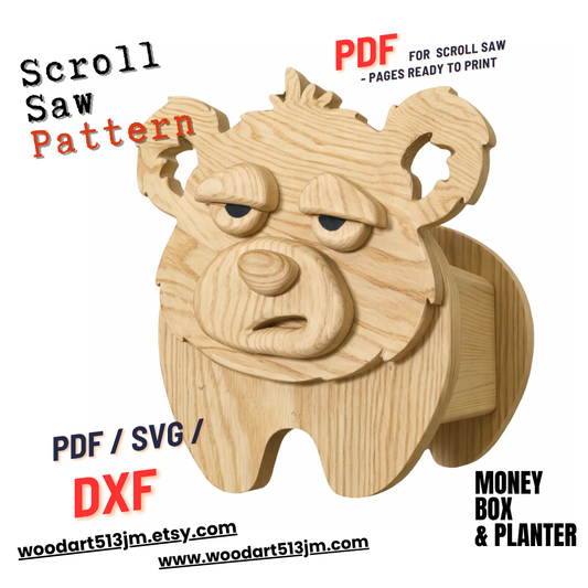 Wooden Bear no.7 Design for Unique Home & Garden Decoration | PDF | SVG | DXF | Scroll Saw