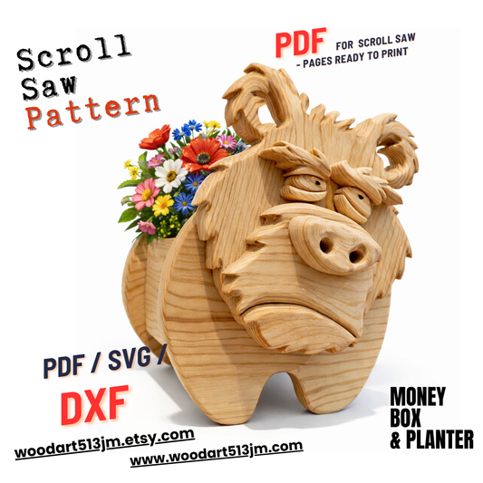 Wooden Bear no.4 Design for Unique Home & Garden Decoration | PDF | SVG | DXF | Scroll Saw