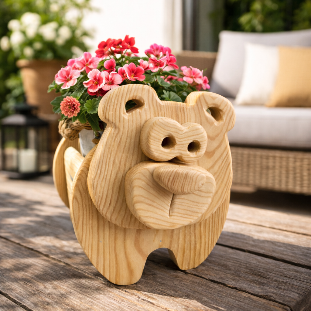 Wooden Bear no.2 Design for Unique Home & Garden Decoration | PDF | SVG | DXF | Scroll Saw
