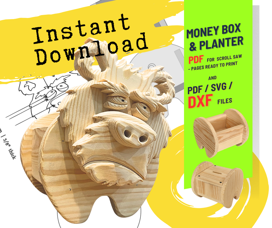 Wooden Bear no.4 Design for Unique Home & Garden Decoration | PDF | SVG | DXF | Scroll Saw