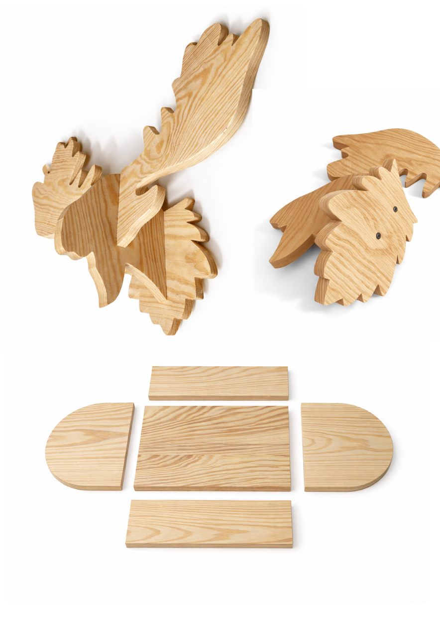 Wooden Moose Planter Scroll Saw Pattern: Animal Flower Pot, Woodworking Plans (PDF, SVG, Dxf)