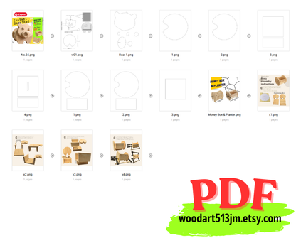 Woodworking Bear no.1 Design for Unique Home & Garden Decoration | PDF | SVG | DXF | Scroll Saw